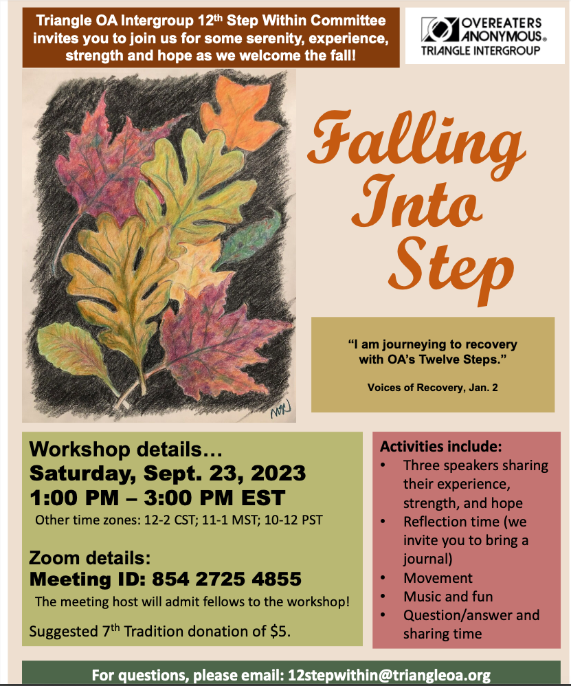 Join us Saturday, Sept. 23, 2023 from 1pm to 3pm EST for Falling into Step