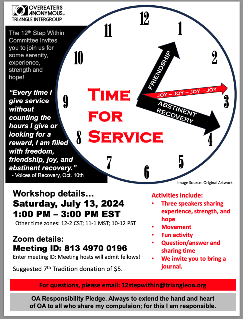 Image of the Time for Service flyer